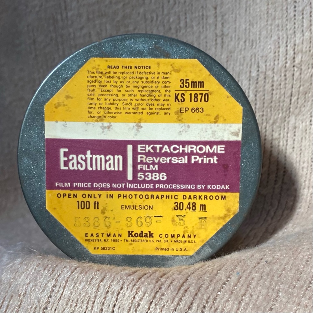Tin Vintage Eastman Film Tin 35mm Ektachrome Kodak Reversal Print Film Tin Only